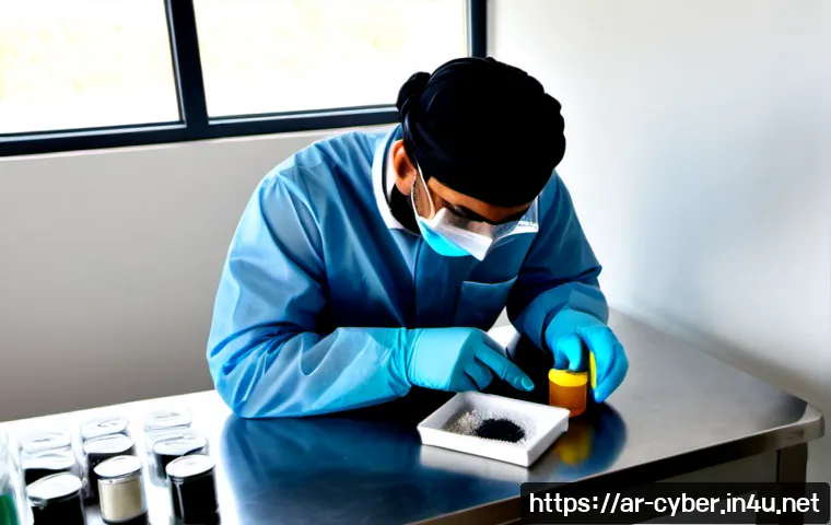 Home 17 포렌식 분석 기본 이론 - Photorealistic forensic analysis training scene in a modern Middle Eastern laboratory, Arab forensic...